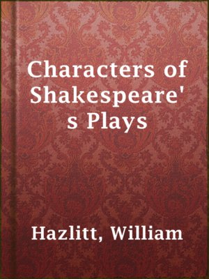 cover image of Characters of Shakespeare's Plays